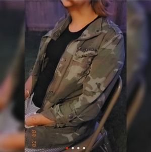 Edgy Camo Print Jacket